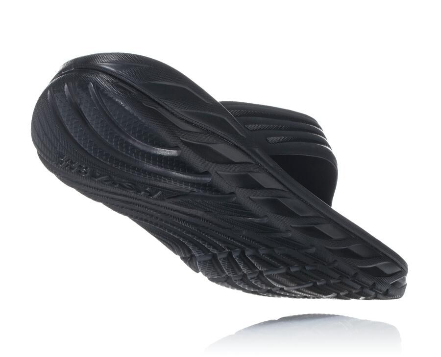 Hoka One One Sandale Panske Čierne - ORA Recovery Flip - 03697-NURO